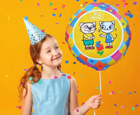 Balon Kicia Kocia i Pacek okrągły foliowy 36cm Godan 1 sztuka FG-OKKP