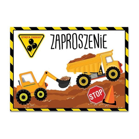 Zaproszenie urodzinowe Mały Budowniczy 1szt ZX6817