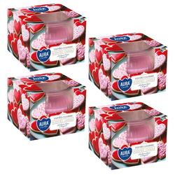 Świece zapachowe w szkle BISPOL 18H WANILIOWE CIASTECZKA 4 sztuki SN69-436-4x