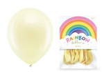 Balony Rainbow 23cm metalizowane kremowe 10 sztuk RB23M-079-10