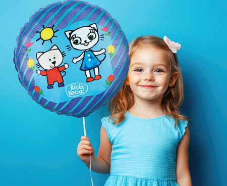 Balon Kicia Kocia i Nunuś okrągły foliowy 36cm Godan 1 sztuka FG-OKKN