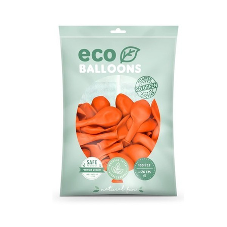 Balony Eco 26cm  pastelowe pomarańczowe 100 sztuk ECO26P-005-100x