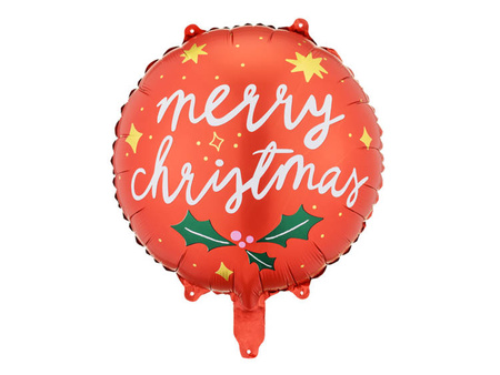 Balon foliowy Merry Christmas czerwony 45cm 1sztuka FB156