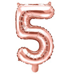 Balon foliowy 5 różowe złoto rose gold 35cm 1 sztuka FB10M-5-019R