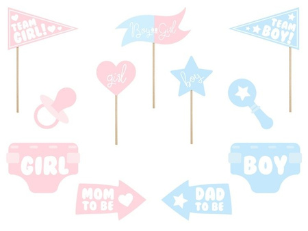 Rekwizyty do zdjęć Baby Shower gadżety 11 sztuk KNP29