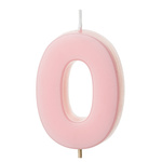 Świeczka na tort cyferka 0 różowa pastelowa jasna 5,5cm 1 sztuka SCU10-0-081J