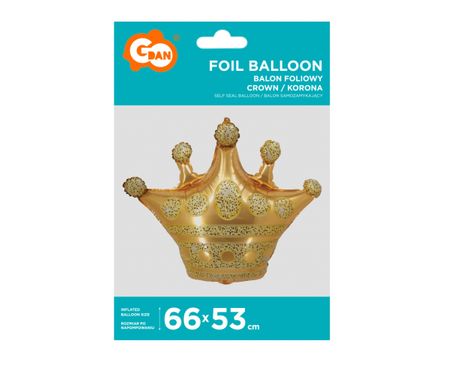 Balon foliowy korona złota 66x5ccm 1 sztuka BF-HKRZ