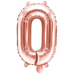 Balon foliowy 0 różowe złoto rose gold 35cm 1 sztuka FB10M-0-019R