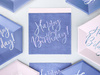 Niebieskie serwetki na urodziny Happy Birthday holo 33cm 20 sztuk SP33-80-074