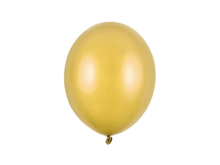 Balony złote metaliczne 27cm Strong 10 sztuk SB12M-019-10