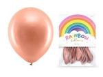 Balony Rainbow 23cm metalizowane różowe złoto 10 sztuk RB23M-019R-10