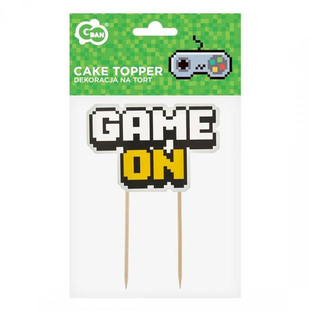 Topper na tort Game On Piksele 14,5x10cm 1 sztuka PF-DTGO