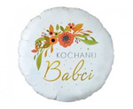 Balon foliowy z nadrukiem Kochanej Babci na Dzień Babci 46cm 1szt FG-OKBA