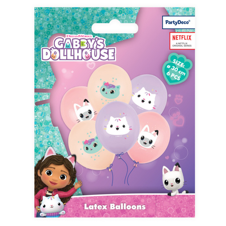 Balony Koci Domek Gabi 30cm lateksowe 6 sztuk SB14P-348-000-6