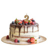 Świeczka na tort cyferka 2 złota urodziny 4,5cm Partydeco 1 sztuka SCU9-2