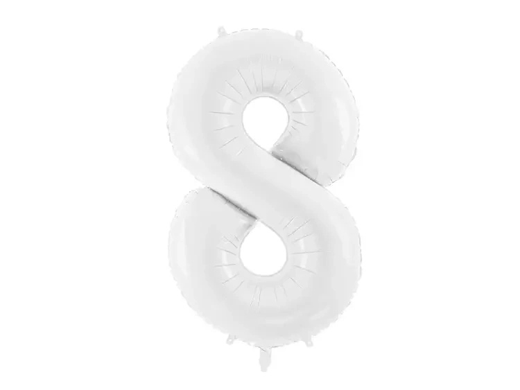 Balon foliowy 8 biały 86cm 1szt FB130-8-008