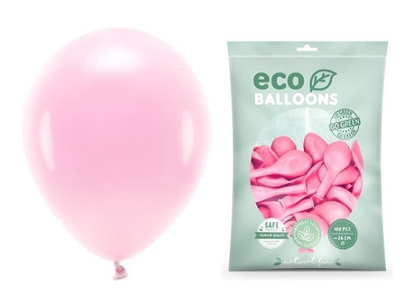 Balony Eco 26cm pastelowe jasnoróżowe 100 sztuk ECO26P-081J-100x