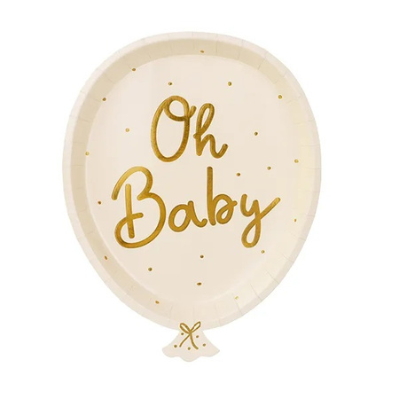 Talerzyki papierowe Oh Baby 17.5x22 cm 6 sztuk TPP79