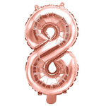Balon foliowy 8 różowe złoto rose gold 35cm 1 sztuka FB10M-8-019R