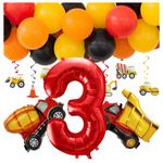 Zestaw na 3 urodziny balony budowa betoniarka wywrotka zes-BUD13