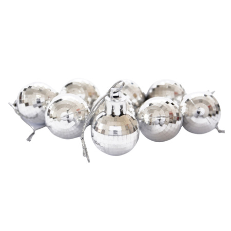 Bombki choinkowe disco srebrne 9 sztuk BN6240SRE-4202
