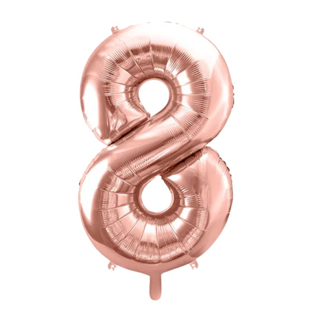 Balon foliowy cyferka 8 różowe złoto 86cm 1 sztuka FB1M-8-019R