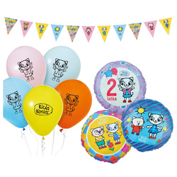 Balony na 2 urodziny Kicia Kocia girlanda kolorowe dekoracje zestaw zes-KICIA13