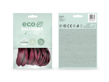 Balony Eco 26cm pastelowe bordo 10 sztuk ECO26P-082-10