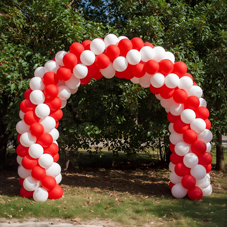 Balony białe czerwone pastelowe 27cm lateksowe Strong 100 sztuk ZB87