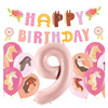 Balony na 9 urodziny Koniki girlanda napis Happy Birthday zes-konie19