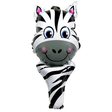 Balon foliowy zebra z uchwytem 40cm 1 sztuka BLF2938ZEB-2884