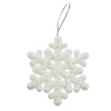 Zawieszki na choinkę śnieżynki białe brokatowe 7cm 8 sztuk BN0332