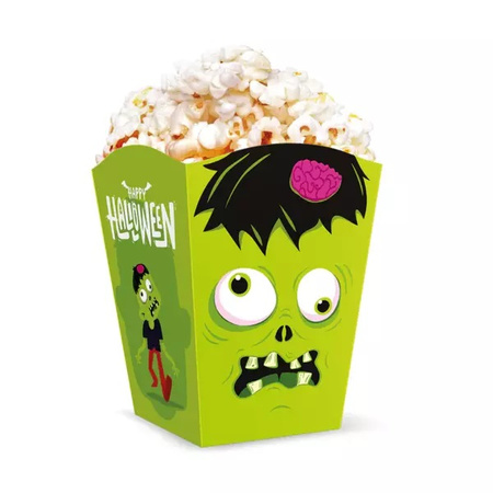 Pudełka na popcorn słodycze Potworki Monsters na Halloween 6 sztuk 129692