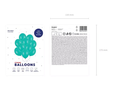 Miętowe balony pastelowe 30cm 10 sztuk SB14P-083A-10x