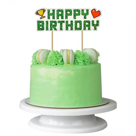 Topper na tort Happy Birthday Game On 14,5x14cm 1 sztuka PF-DTGH