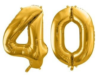 Balony na 40 urodziny złote foliowe 100cm FB1M-40-019