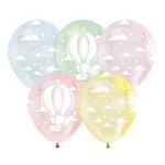 Balony urodzinowe Lot Balonem Chmurki mix kolorów 30cm 5 sztuk GZ-LTB5