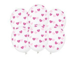 Balony w fuksjowe serduszka 30cm 6 sztuk SB14C-228-099M-6