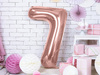 Balon foliowy cyferka 7 różowe złoto 86cm 1 sztuka FB1M-7-019R