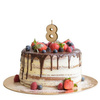 Świeczka na tort cyferka 8 złota urodziny 4,5cm Partydeco 1 sztuka SCU9-8