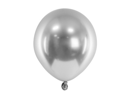 Balony srebrne Glossy 12 cm lateksowe 50 sztuk CHB1-5-018-50