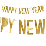 Baner na Nowy Rok - Happy New Year złoty 90cm 1szt. GRL46-019M