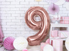 Balon foliowy cyferka 9 różowe złoto 86cm 1 sztuka FB1M-9-019R