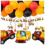 Zestaw na urodziny balony budowa betoniarka wywrotka koparka zes-BUD20