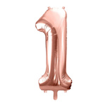 Balon foliowy cyferka 1 różowe złoto 86cm 1 sztuka FB1M-1-019R
