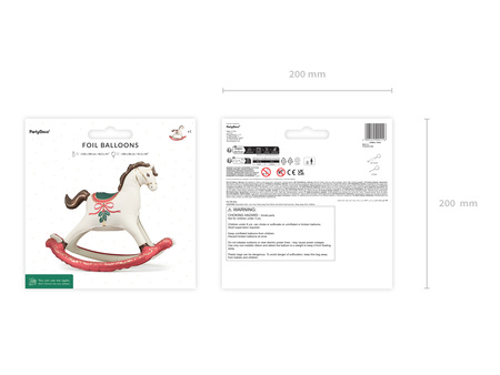 Stojący balon foliowy świąteczny koń na biegunach 118 x 104 cm 1 sztuka FB309
