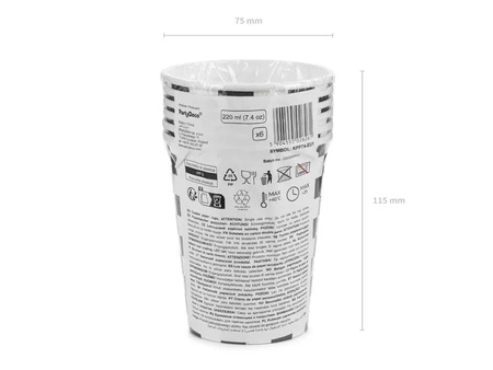Kubeczki papierowe Szachownica 220ml 6 sztuk KPP74-EU1