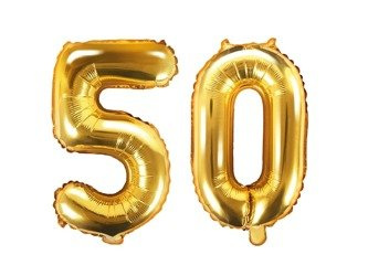 Balony na 50 urodziny rocznicę złote foliowe 35cm FB10M-50-019