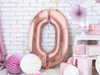 Balon foliowy cyferka 0 różowe złoto 86cm 1 sztuka FB1M-0-019R
