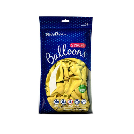 Balony żółte cytrynowe pastelowe 23cm 9 cali Strong 100 sztuk 100 sztuk SB10P-084-100x